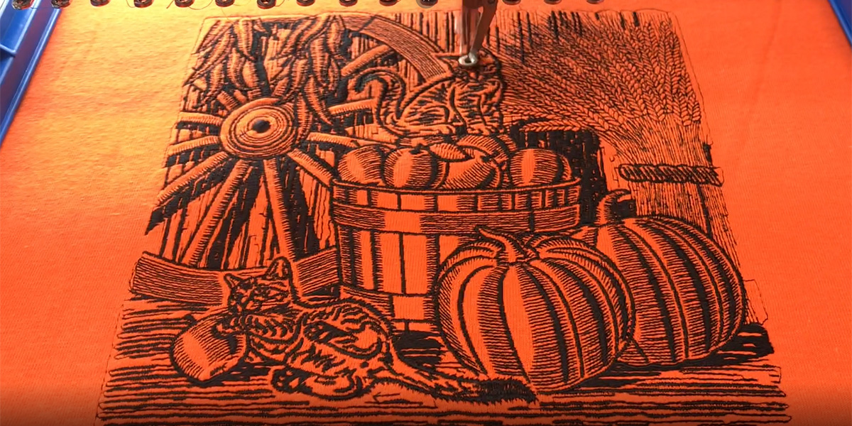 Behind the scenes of a special halloween embroidery project