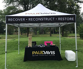 Custom Tent and Table Cloth for Business Golf Event