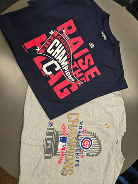 Chicago Cubs and Cleveland championship shirts prepared for 2016 World Series Hot Market production