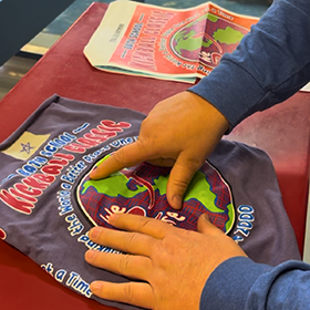 Bullseye Activewear screen printing production work