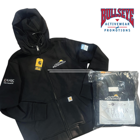 Branded Carhartt hoodie and packaged customer appreciation apparel