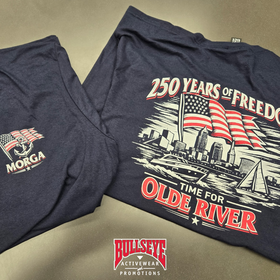 Custom anniversary shirts created for a 250-year community milestone