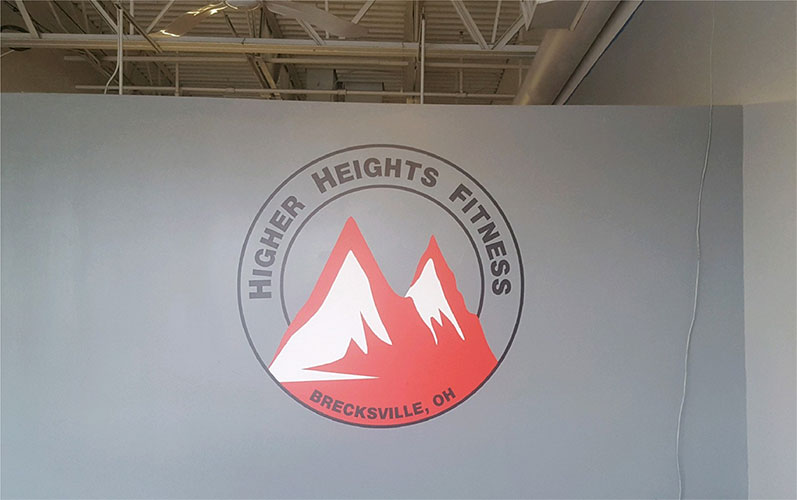 Higher Heights Fitness Wall Decal 3.5'